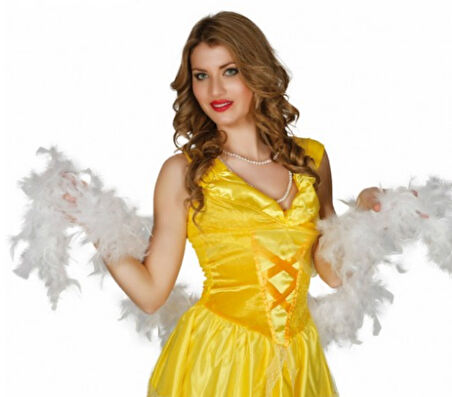 Parti Beyaz Renk Kabarık Tüylü Otriş Boa Dekorasyon Tüy 180 CM