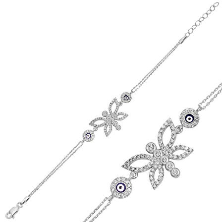 925 Ayar Gümüş Nazarlı Kelebek Bileklik