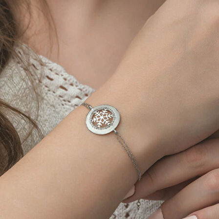 925 Ayar Gümüş Kar Tanesi Bileklik