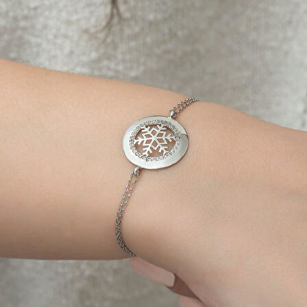 925 Ayar Gümüş Kar Tanesi Bileklik