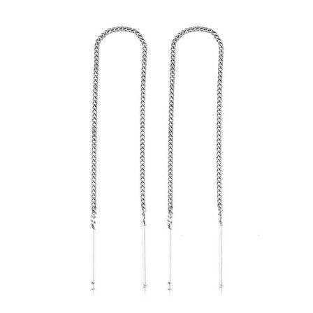 925 Ayar Gümüş Zincirli Küpe