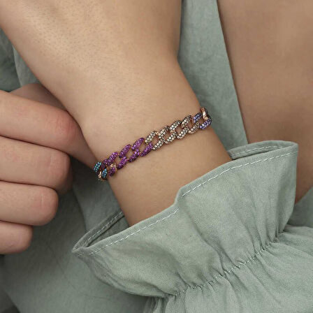 925 Ayar Gümüş Renkli Taşlı Gurmet Bileklik