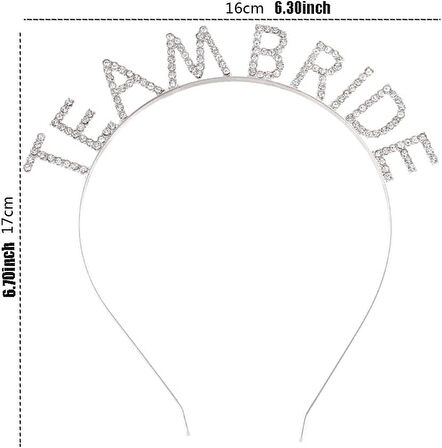 Gümüş Kaplama Kristal Taşlı Team Bride Taç 16x17 cm