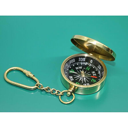 Pirinç Pusula Anahtarlık