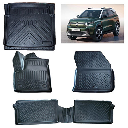 Rizline Citroen C3 Aircross Mhev Hybrit 2025 ve Sonrası 3D Paspas ve Sabit Zemin Bagaj Havuzu