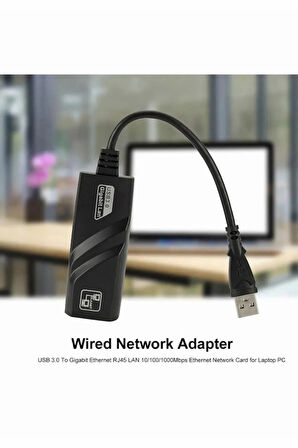 Taşınabilir Kablolu Ağ Adaptörü Usb 3.0 Ethernet Rj45 Kartı