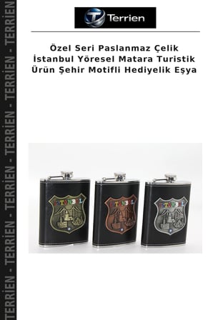 Özel Seri Paslanmaz Çelik İstanbul Yöresel Matara Turistik Ürün Şehir Motifli Hediyelik Eşya