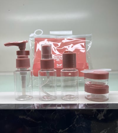 Premium Çantalı Set Girişimci Hediyesi Küçük Şişe Seyahat Banyo Seti 6 Parça
