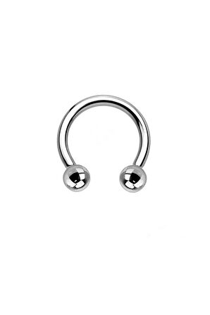 316 Cerrahi Medikal Çelik Tragus , Kıkırdak Ve Septum Piercing ( L Beden )(gümüş Renk )