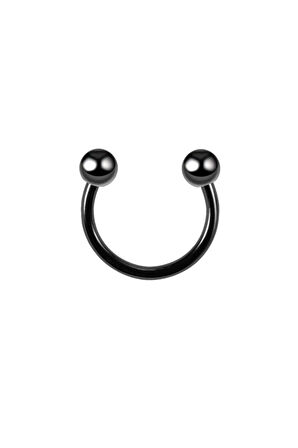 316 Cerrahi Medikal Çelik Tragus , Kıkırdak Ve Septum Piercing ( S Beden ) ( Siyah Renk )