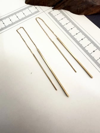 316 L Çerrahi Çelik Çubuk Küpe Altın Renk Çubuk Küpe Zincir Küpe