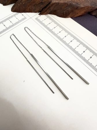 316 L Çerrahi Çelik Bur Çubuk Küpe Gümüş Renk Çubuk Küpe Zincir Küpe