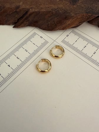 316 L Çerrahi Çelik Halka Küpe Altın Renk Halka Küpe Halka Bombeli Küpe 8mm