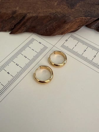 316 L Çerrahi Çelik Halka Küpe Altın Renk Halka Küpe Halka Bombeli Küpe 10mm