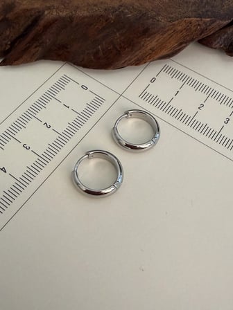 316 L Çerrahi Çelik Halka Küpe Gümüş Renk Halka Küpe Halka Bombeli Küpe 10mm