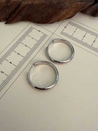 316 L Çerrahi Çelik Halka Küpe Gümüş Renk Halka Küpe Halka Bombeli Küpe 18mm