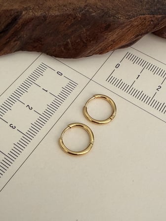 316 L Çerrahi Çelik Halka Küpe Altın Renk Halka Küpe 10 mm Çelik Küpe