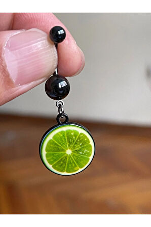 Cerrahi Çelik Piercing Yeşil Portakal Piercing Portakal Göbek Piercingi