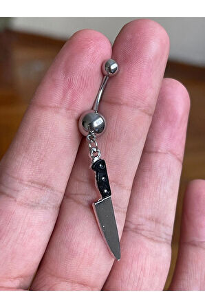Cerrahi Çelik Piercing Şef Bıçağı Piercing Sallantılı Bıçak Göbek Piercingi