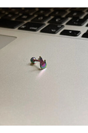 Cerrahi Çelik Tragus Helix Kıkırdak Conch Minimal Kedili Piercing