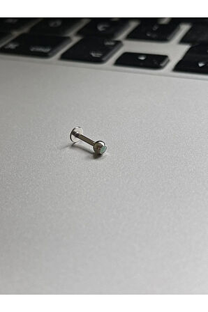 316 Cerrahi Çelik Tragus Helix Kıkırdak Conch Minimal Opal Taşllı Piercing