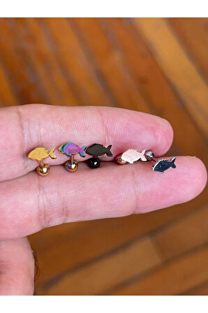 316 Cerrahi Çelik Tragus Helix Kıkırdak Conch Minimal Balık Piercing