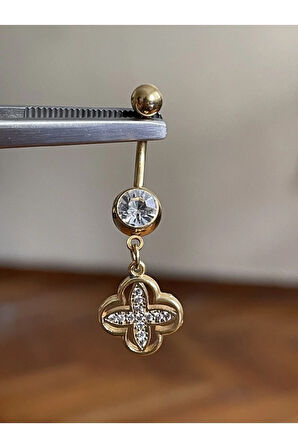 Cerrahi Çelik Piercing Yonca Piercing Yonca Göbek Piercingi