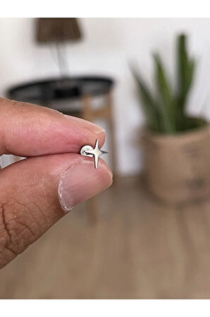 316 L Cerrahi Çelik Tragus Helix Kıkırdak Conch Minimal Kutup Yıldızı Piercing