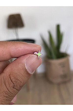 316 L Cerrahi Çelik Tragus Helix Kıkırdak Conch Minimal Kutup Yıldızı Piercing
