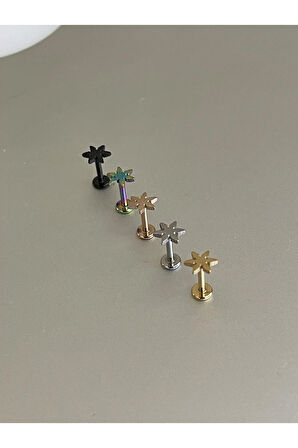 Şık Cerrahi Çelik Dudak Tragus Helix Kıkırdak Conch Minimal Yıldız Piercing