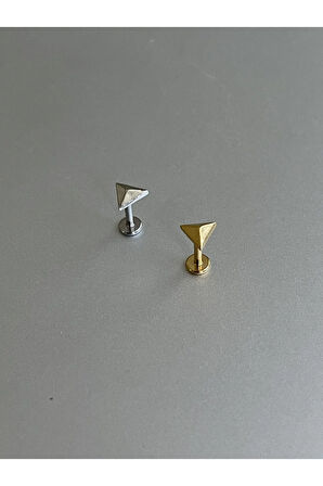 Şık Cerrahi Çelik Dudak Tragus Helix Kıkırdak Conch Minimal Üçgen Piercing