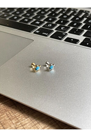 316 L Cerrahi Çelik Dudak Kıkırdak Helix Tragus Piercingi Fruze Taşı Detaylı Kaplumbağa Piercing