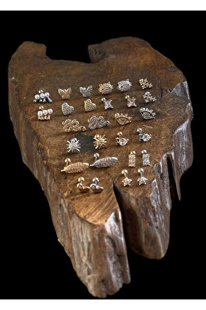 316 L Cerrahi Çelik Dudak Kıkırdak Helix Tragus Piercingi İnci Detaylı Piercing