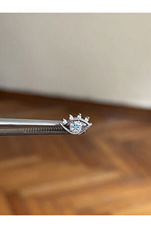 316 L Cerrahi Çelik Dudak Kıkırdak Helix Tragus Piercingi Göz Detaylı Piercing