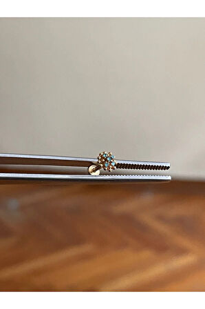 316 L Cerrahi Çelik Dudak Piercing Kıkırdak Helix Tragus Conch Zirkon Taşlı Kasımpatı Piercing