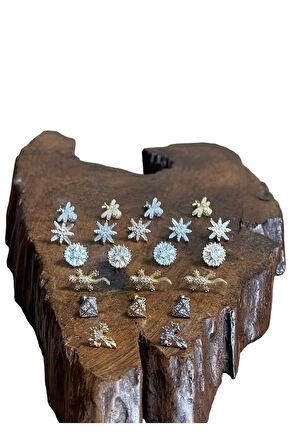 316 L Cerrahi Çelik Dudak Piercing Kıkırdak Helix Tragus Conch Zirkon Taşlı Figürlü Piercing