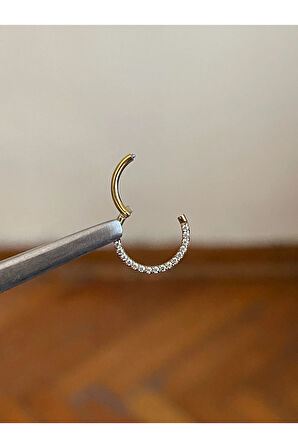 316 L Cerrahi Çelik Atom Taşlı Kıkırdak Piercingi Rook Orbital Helix Septum Piercing