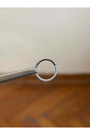 316 L Cerrahi Çelik Atom Taşlı Kıkırdak Piercingi Rook Orbital Helix Septum Piercing