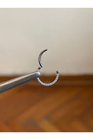 316 L Cerrahi Çelik Atom Taşlı Kıkırdak Piercingi Rook Orbital Helix Septum Piercing