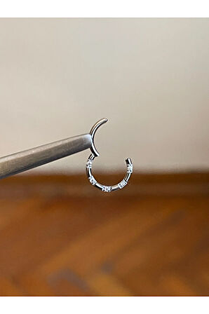 316 L Cerrahi Çelik Atom Taşlı Kıkırdak Piercingi Rook Orbital Helix Septum Piercing