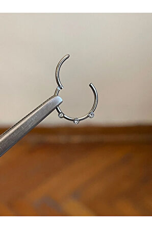 316 L Cerrahi Çelik Atom Taşlı Kıkırdak Piercingi Rook Orbital Helix Septum Piercing