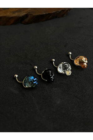 316 L Cerrahi Çelik Kristal Kuru Kafa Piercing Göbek Piercingi