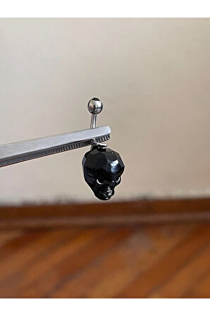 316 L Cerrahi Çelik Kristal Kuru Kafa Piercing Göbek Piercingi