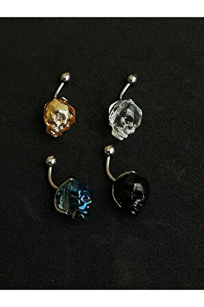 316 L Cerrahi Çelik Kristal Kuru Kafa Piercing Göbek Piercingi
