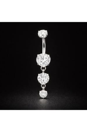 %100 G23 Titanyum Yuvarlak Detaylı Sallantılı Titanyum Göbek Piercingi