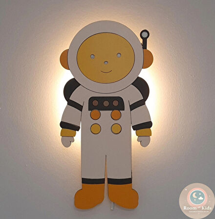 El Yapımı Astronot Figürlü, Duvar Lambası-Led-İpli Switch