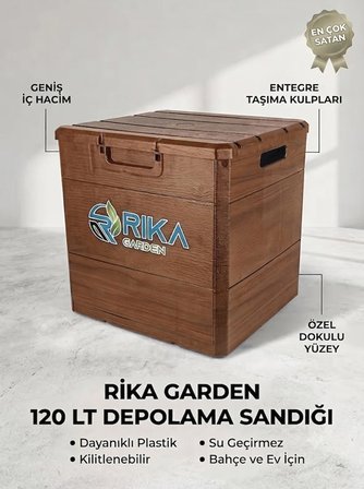Rika Garden Kahverengi Kilitli Desenli Bahçe ve Balkon Depolama Sandığı