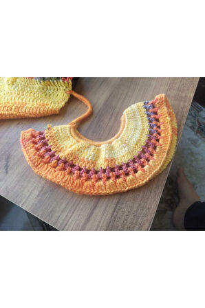 Handmade Renkli Kol Detaylı Büstiyer Crop Top