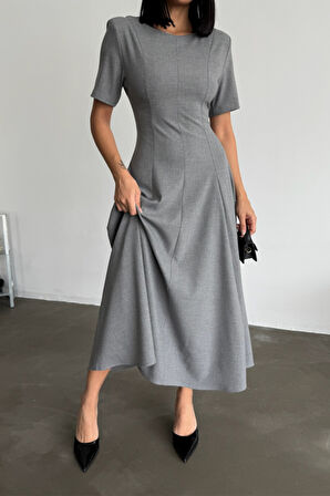 POLİVİSKON ELBİSE - Gri