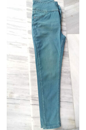 Yüksek Bel Likralı Jean Pantolon 90 Cm